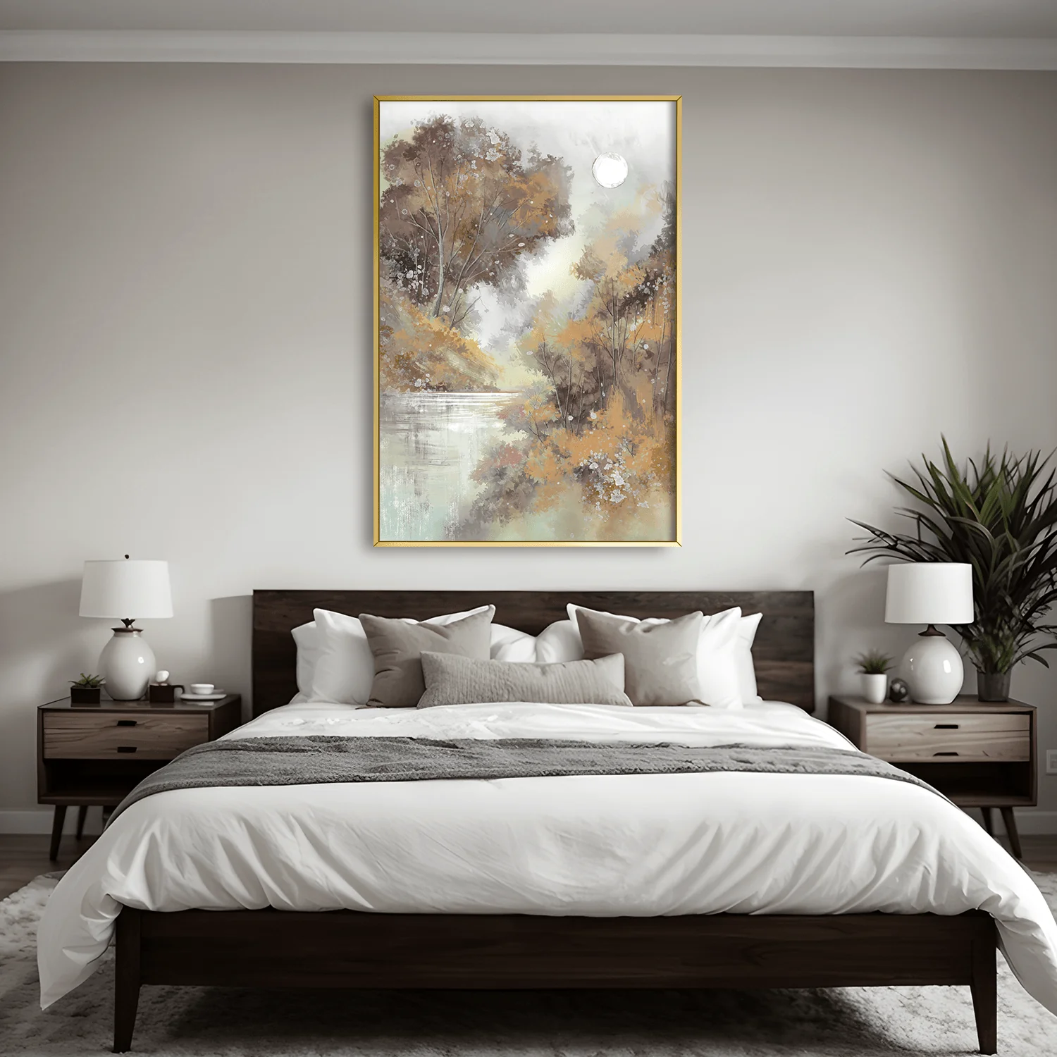 Abstract Moon Waters Canvas - Image 2