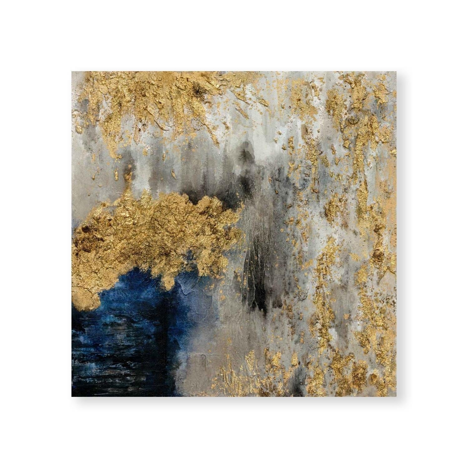 Abstract Waves of Gold Oil Painting - Image 3
