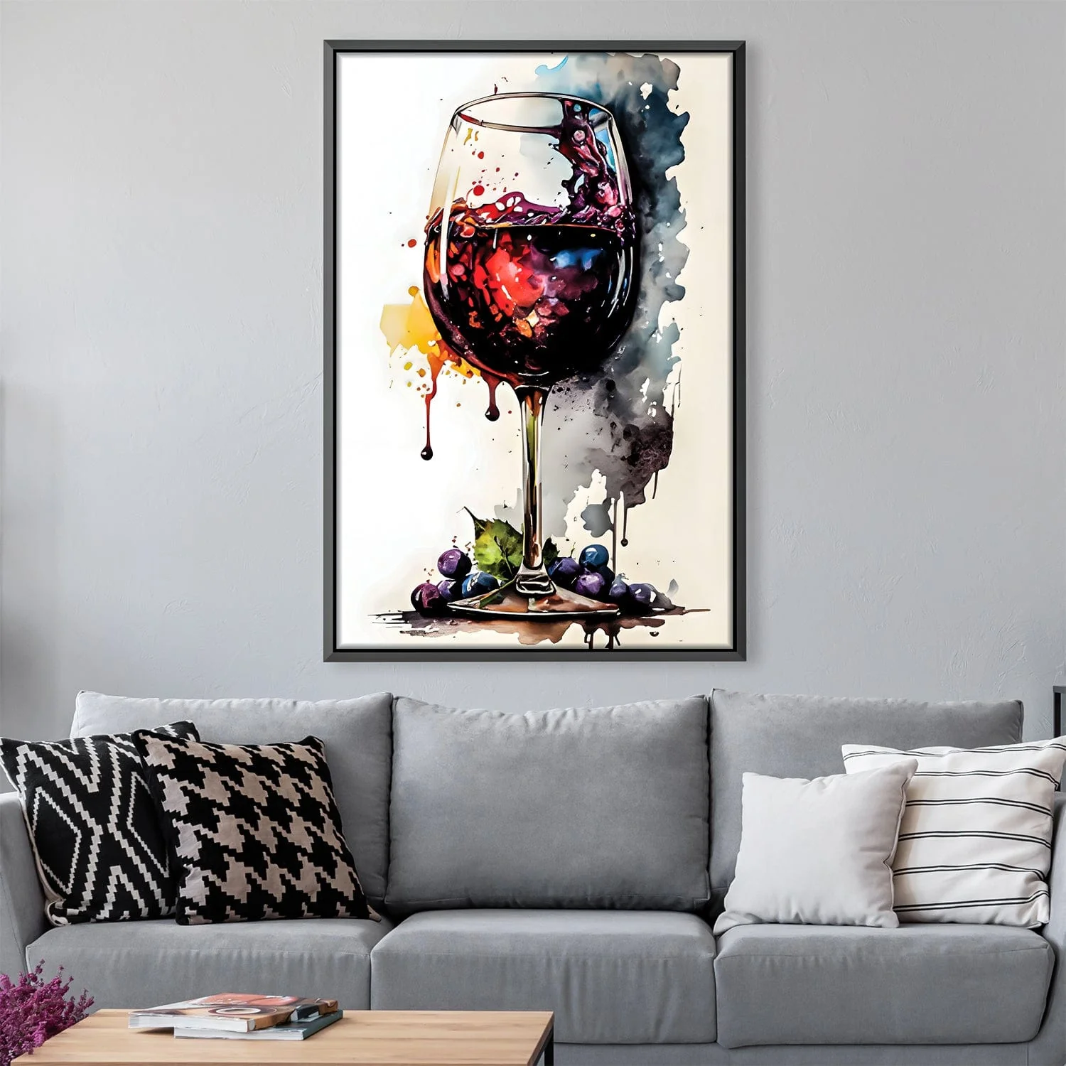 Abstract Wine Glass Canvas - Image 3