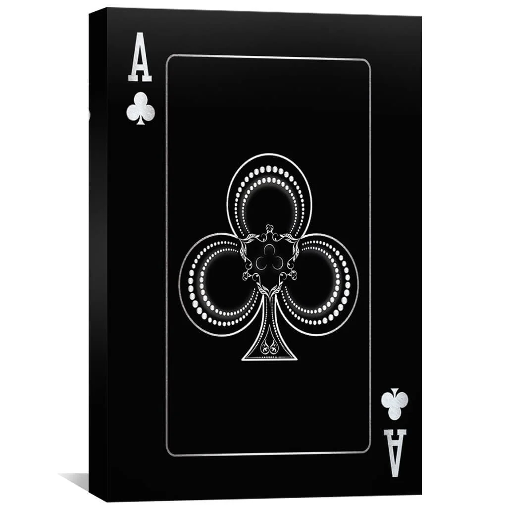 Ace of Clubs - Silver Canvas - Image 2