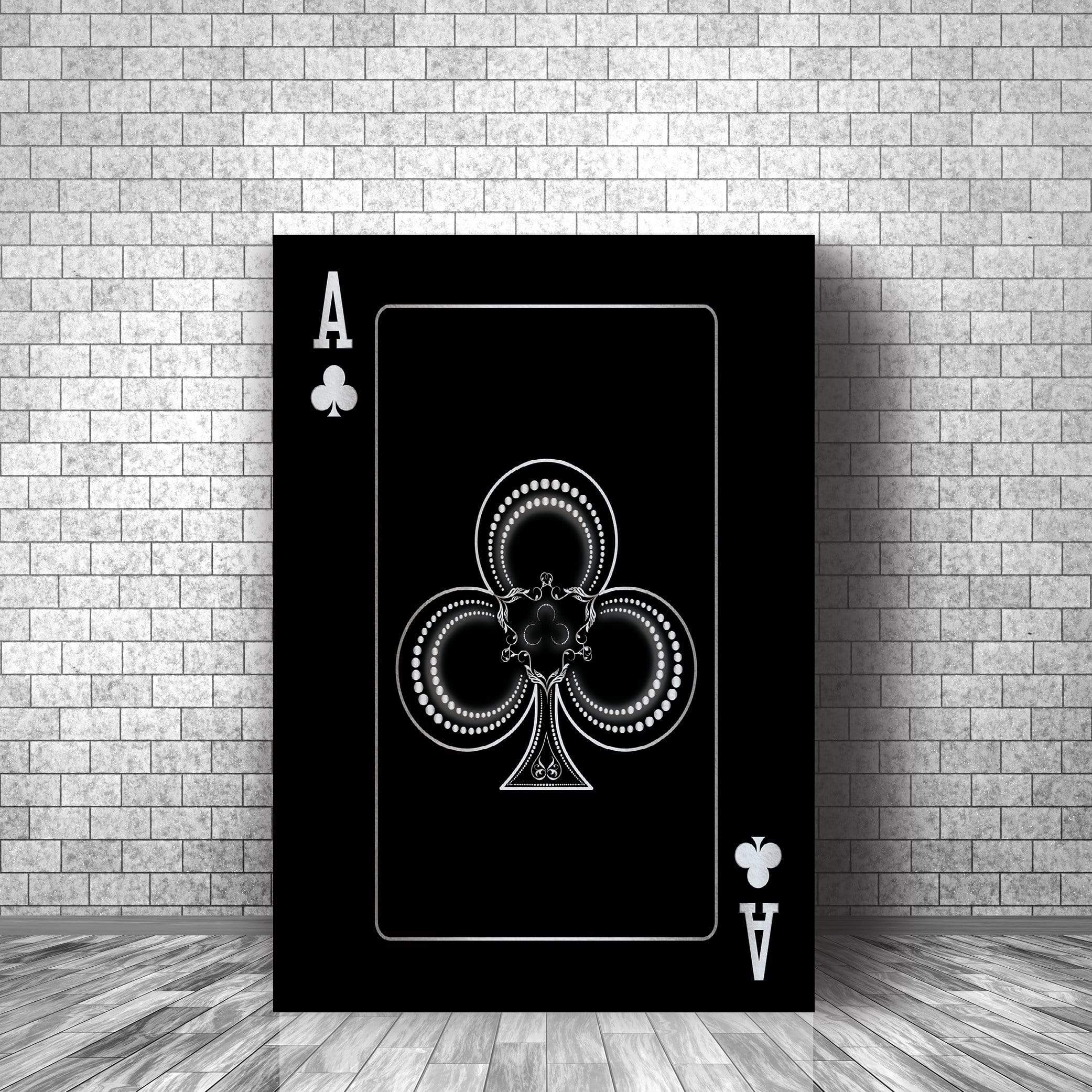Ace of Clubs - Silver Canvas - Image 3