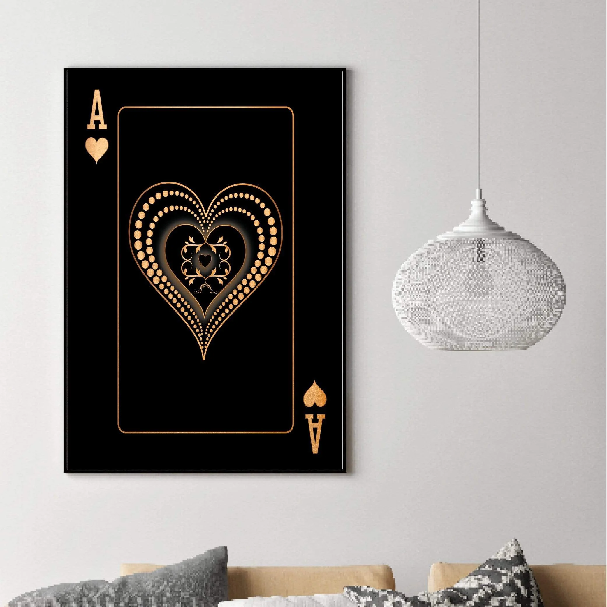 Ace of Hearts - Gold Canvas - Image 5