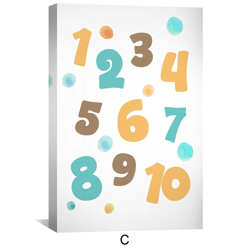 Alphabets Numbers and Whiskers Canvas - Image 4
