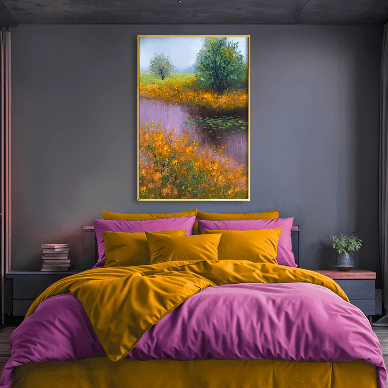 Amber and Lilac Haze Canvas - Image 2