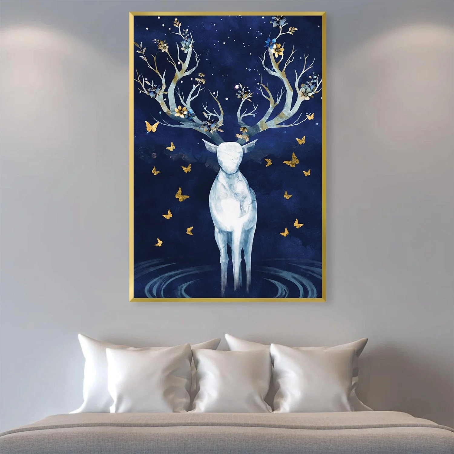 Antlers and Butterflies Canvas - Image 2