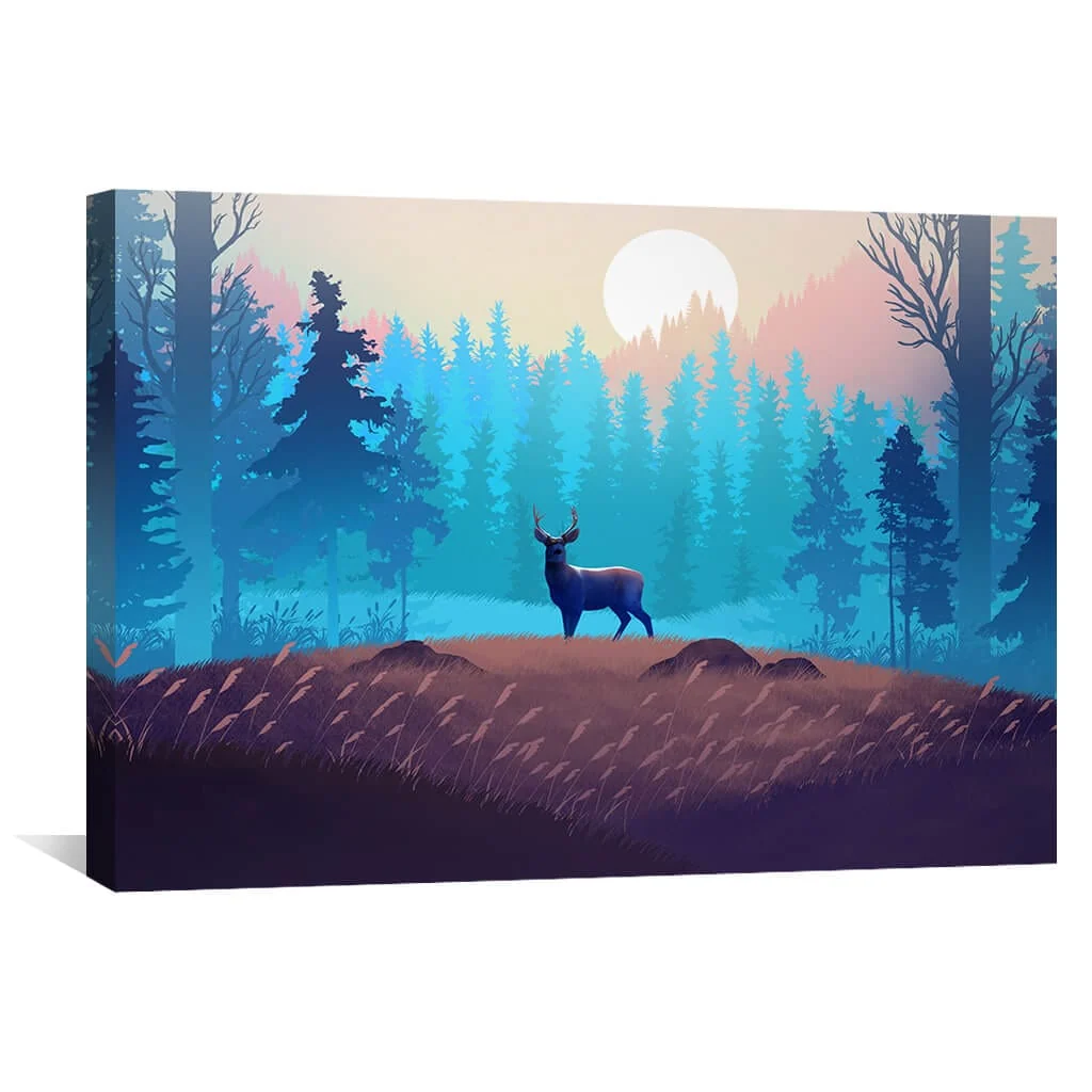 Antlers in the Forest Canvas - Image 2