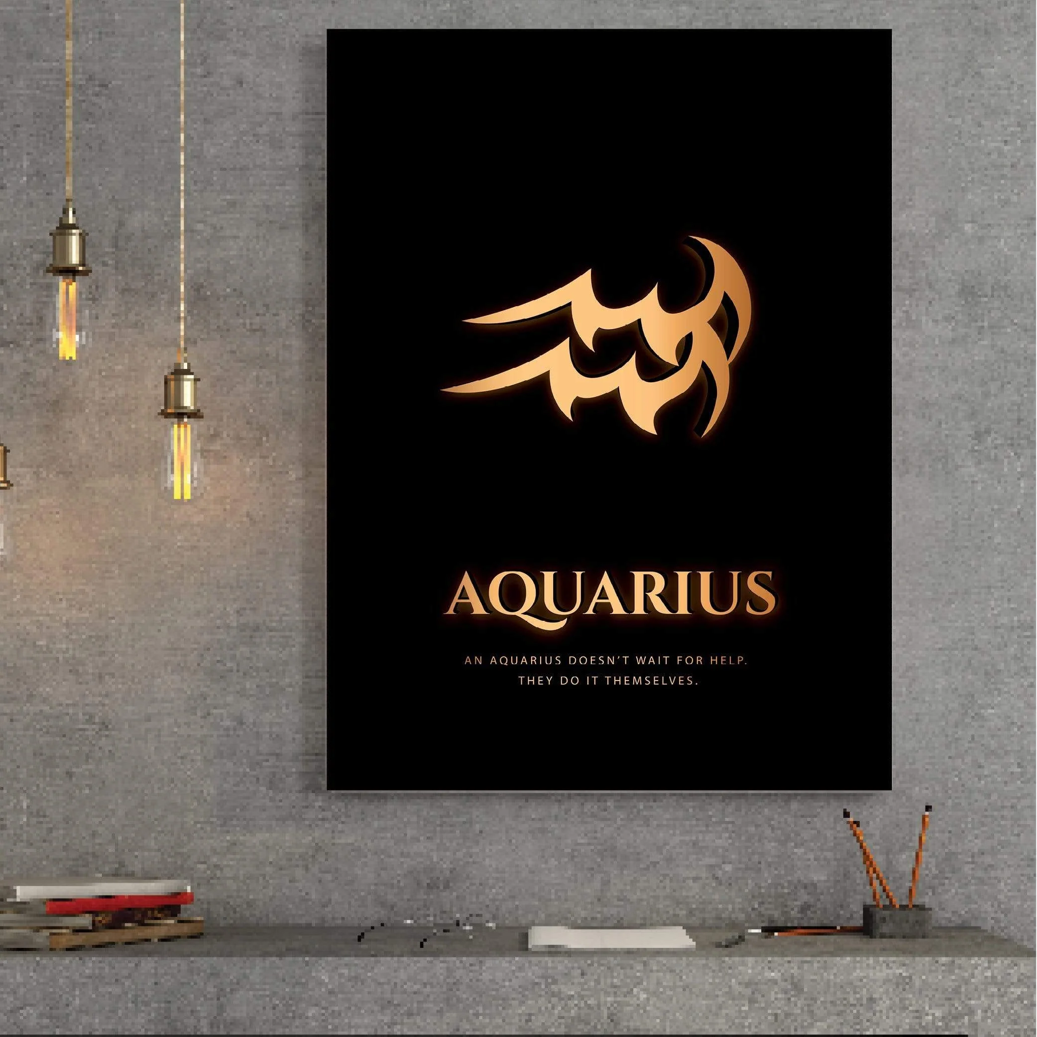 Aquarius - Gold Canvas - Image 3