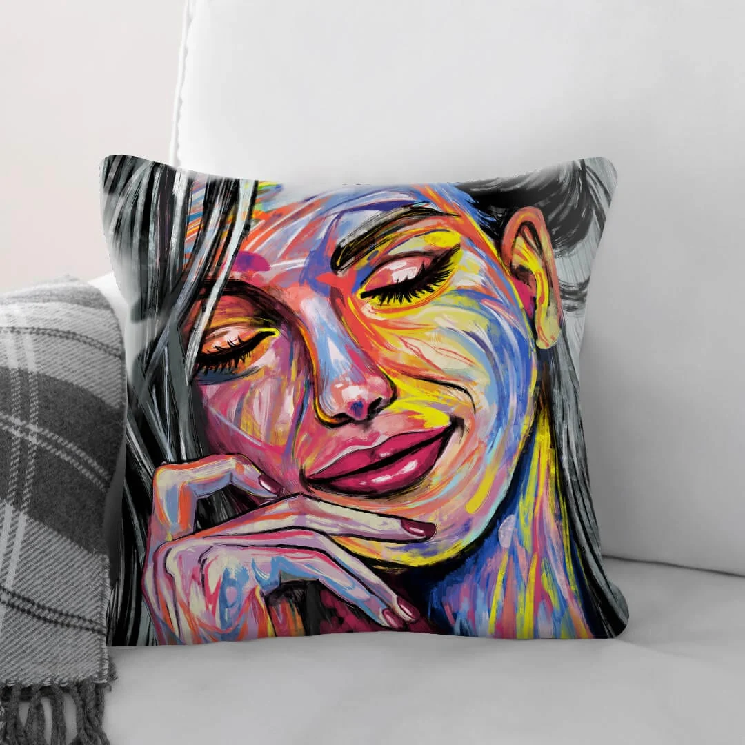 Artistic Woman Cushion - Image 2