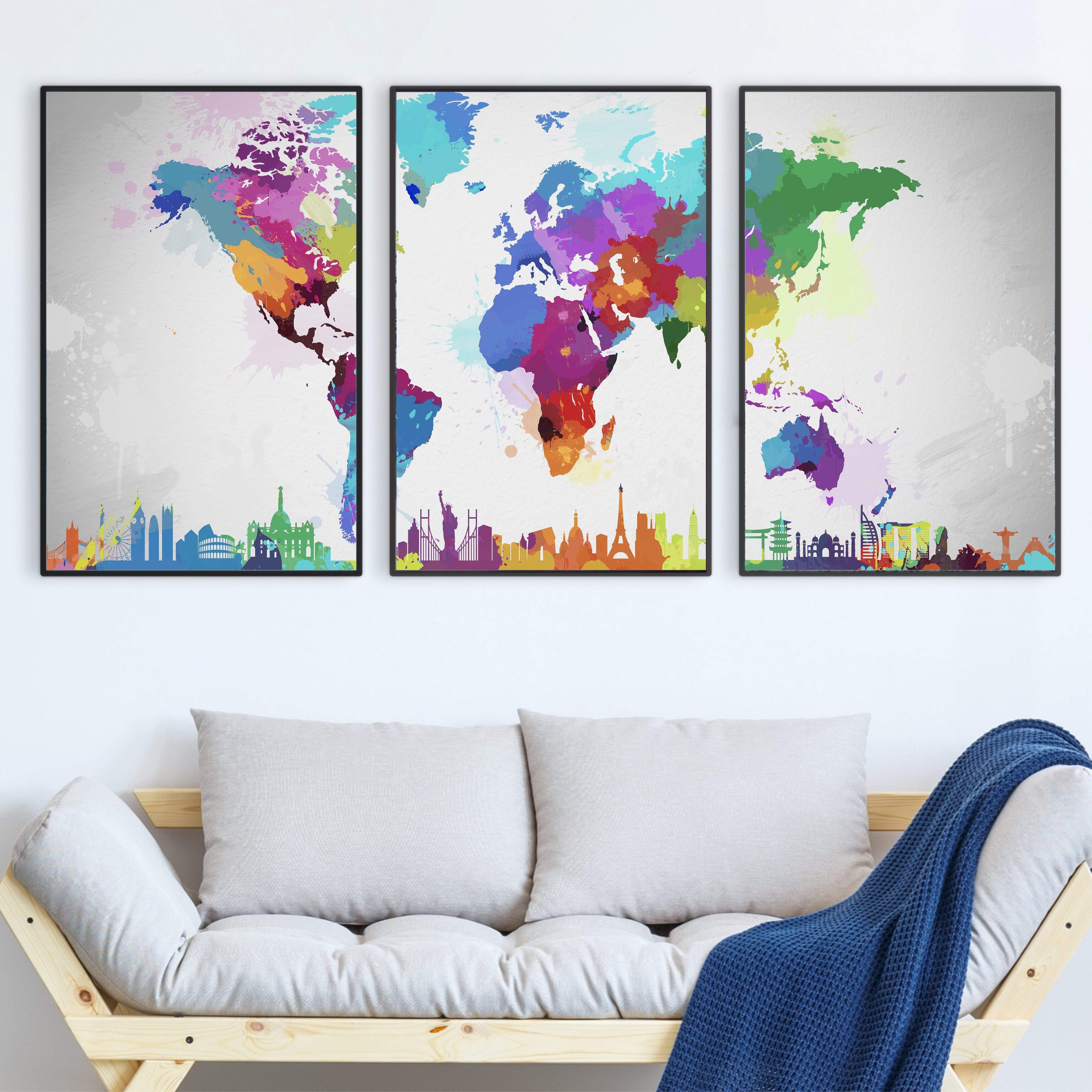 Artistic World Map Canvas - Image 3