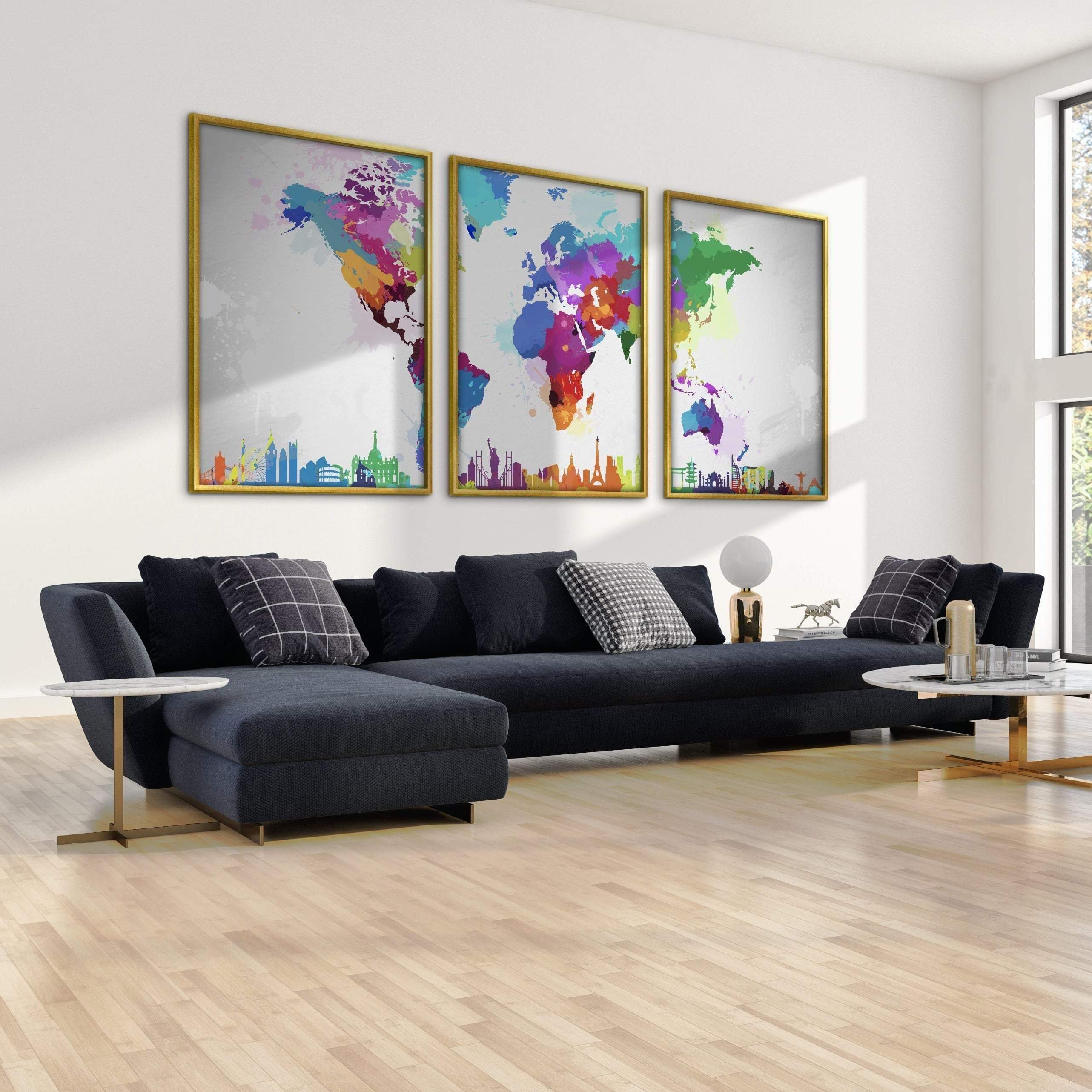Artistic World Map Canvas - Image 4