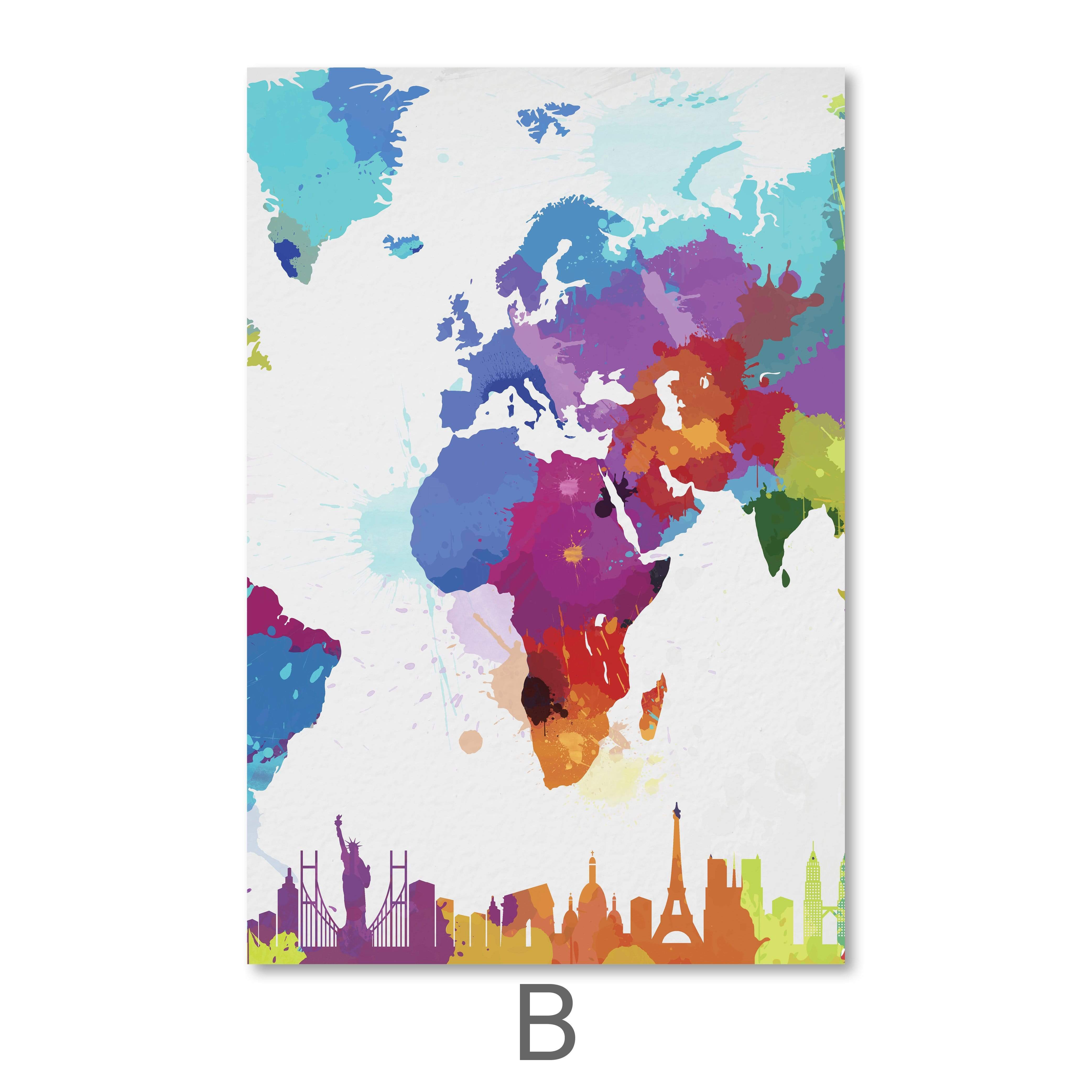 Artistic World Map Canvas - Image 7