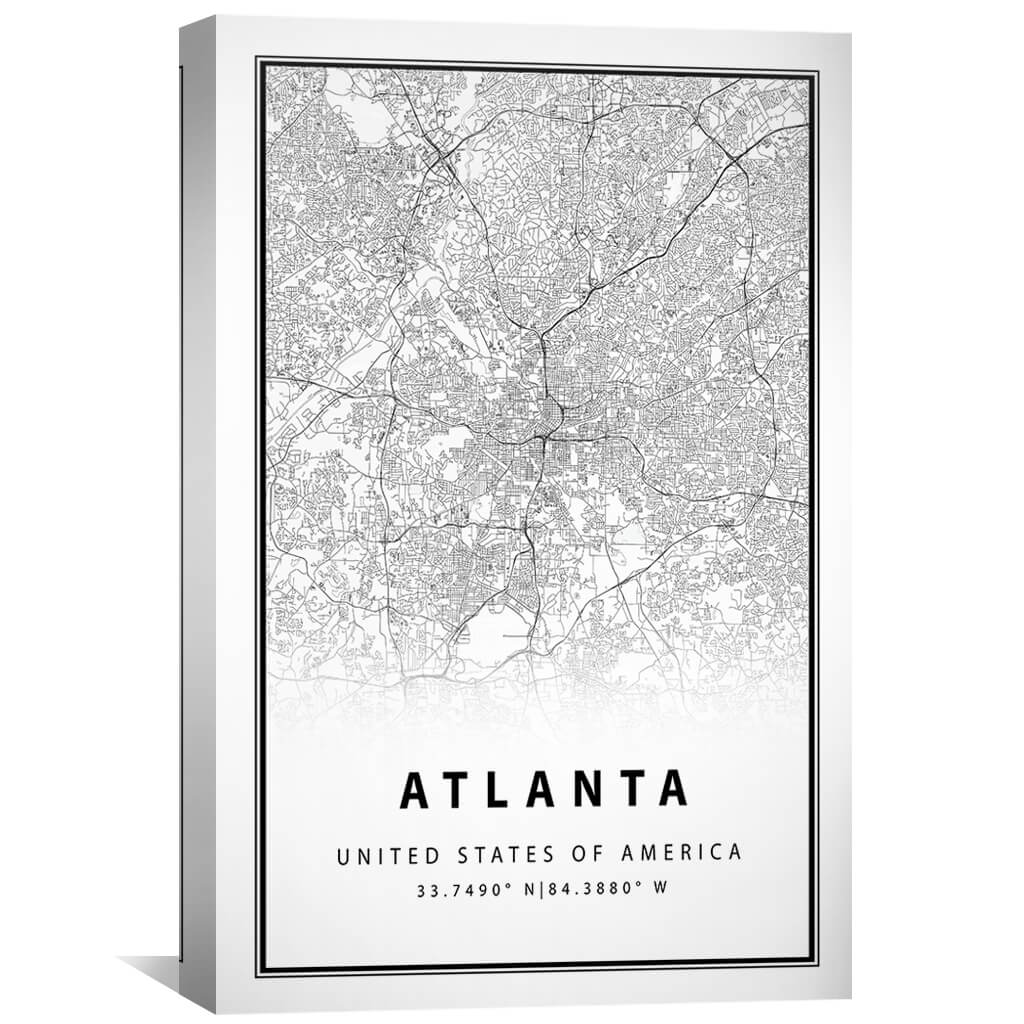 Atlanta White Map Canvas - Image 2
