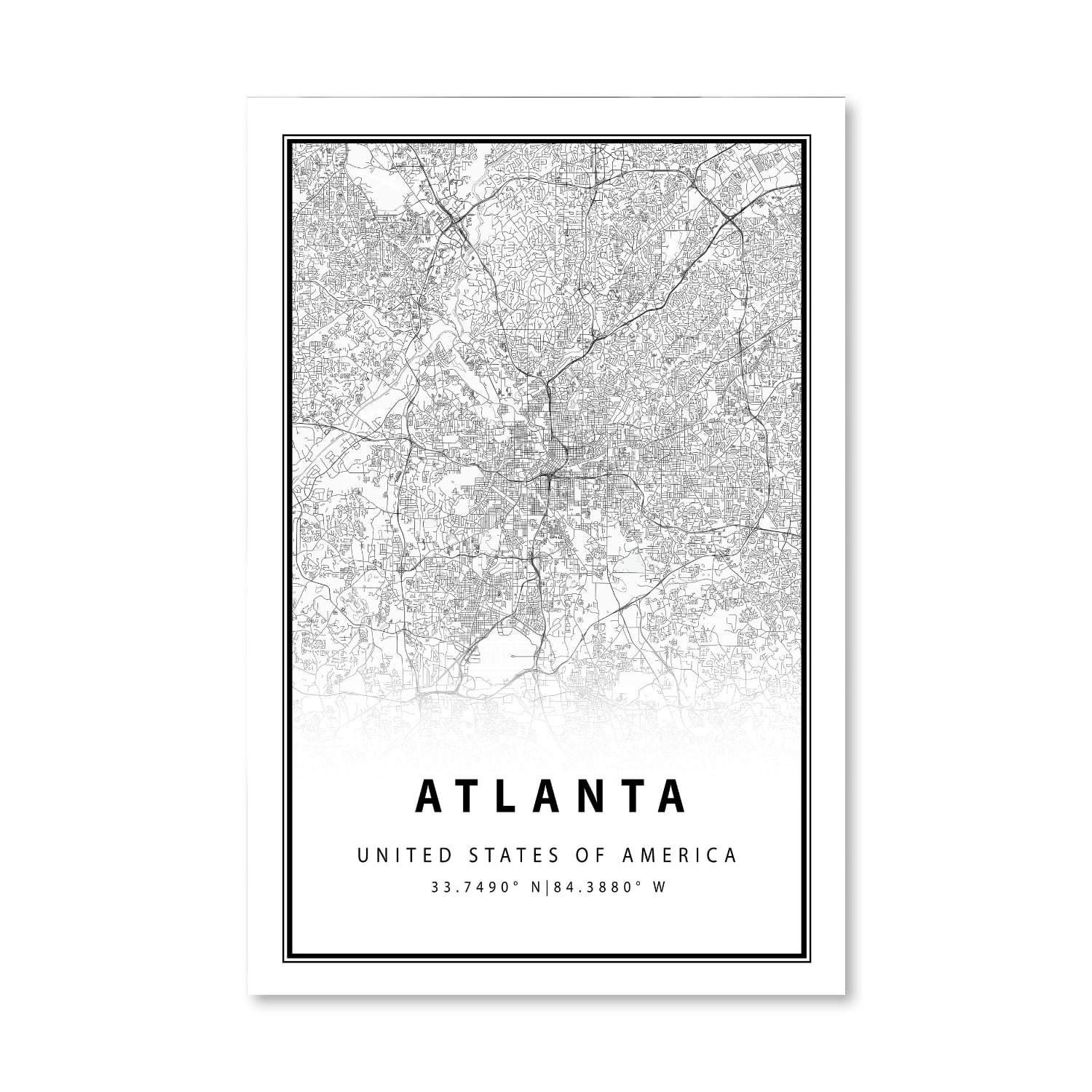 Atlanta White Map Canvas - Image 3