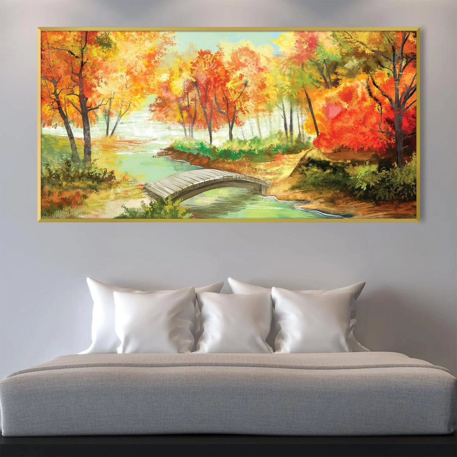 Autumn Bridge Canvas - Image 2
