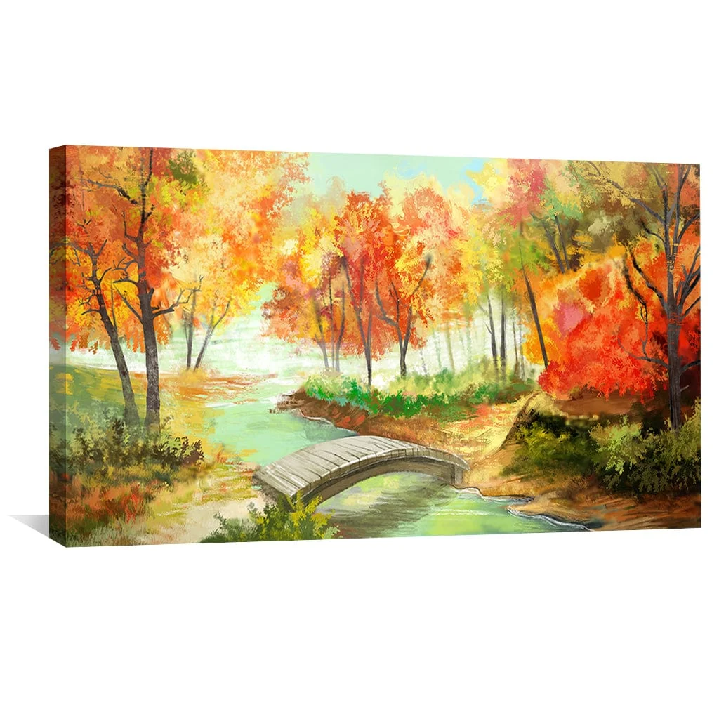 Autumn Bridge Canvas - Image 4