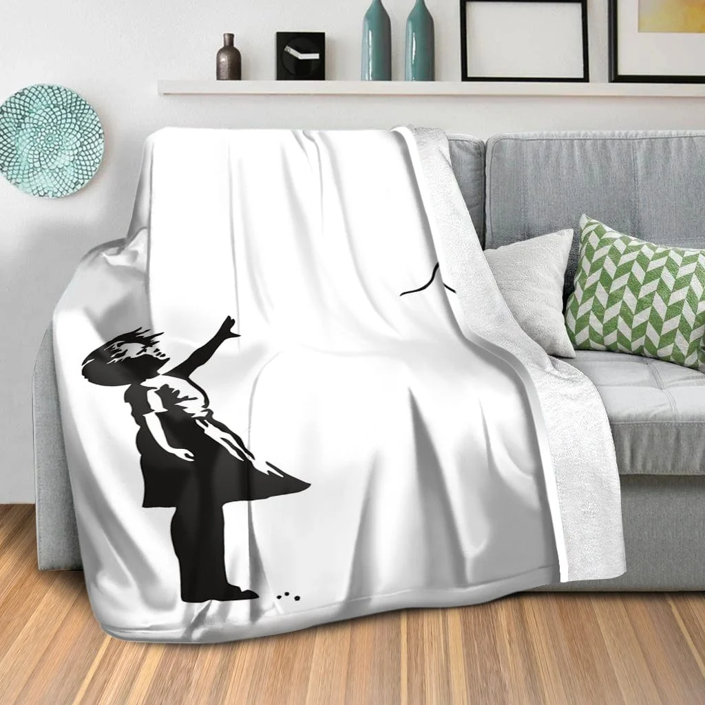 Banksy Balloon Heart Girl Blanket - Image 2