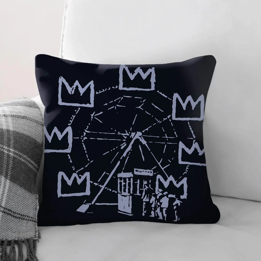 Banksy Basquiat Ferris Wheel Cushion - Image 2