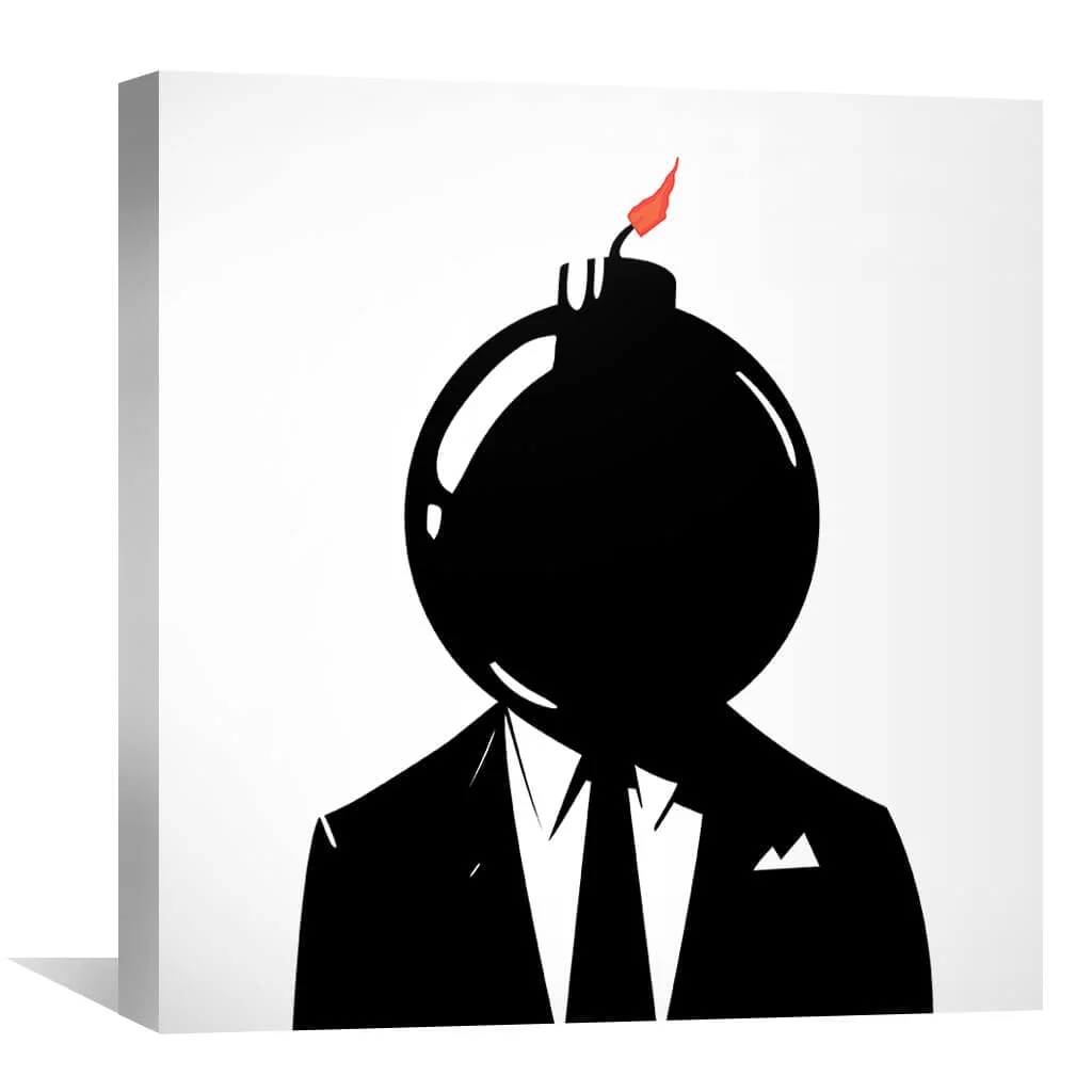 Banksy Bomb Head Canvas - Image 2