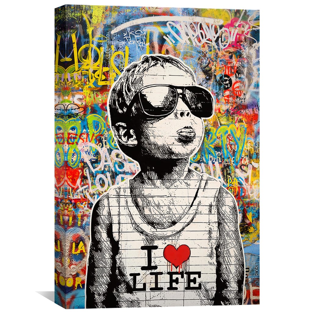 Banksy Child Loves Life Canvas - Image 2