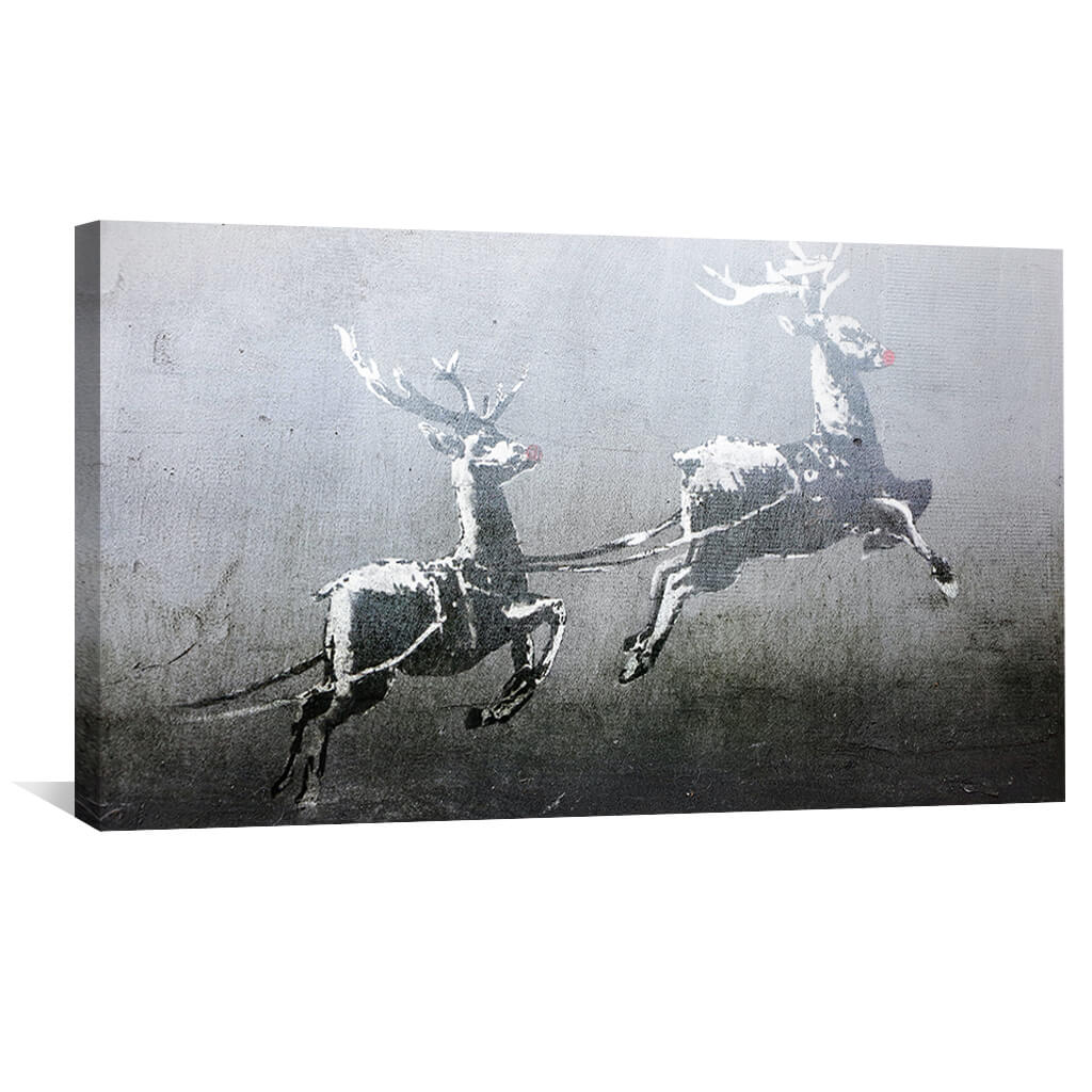 Banksy Christmas Canvas - Image 2
