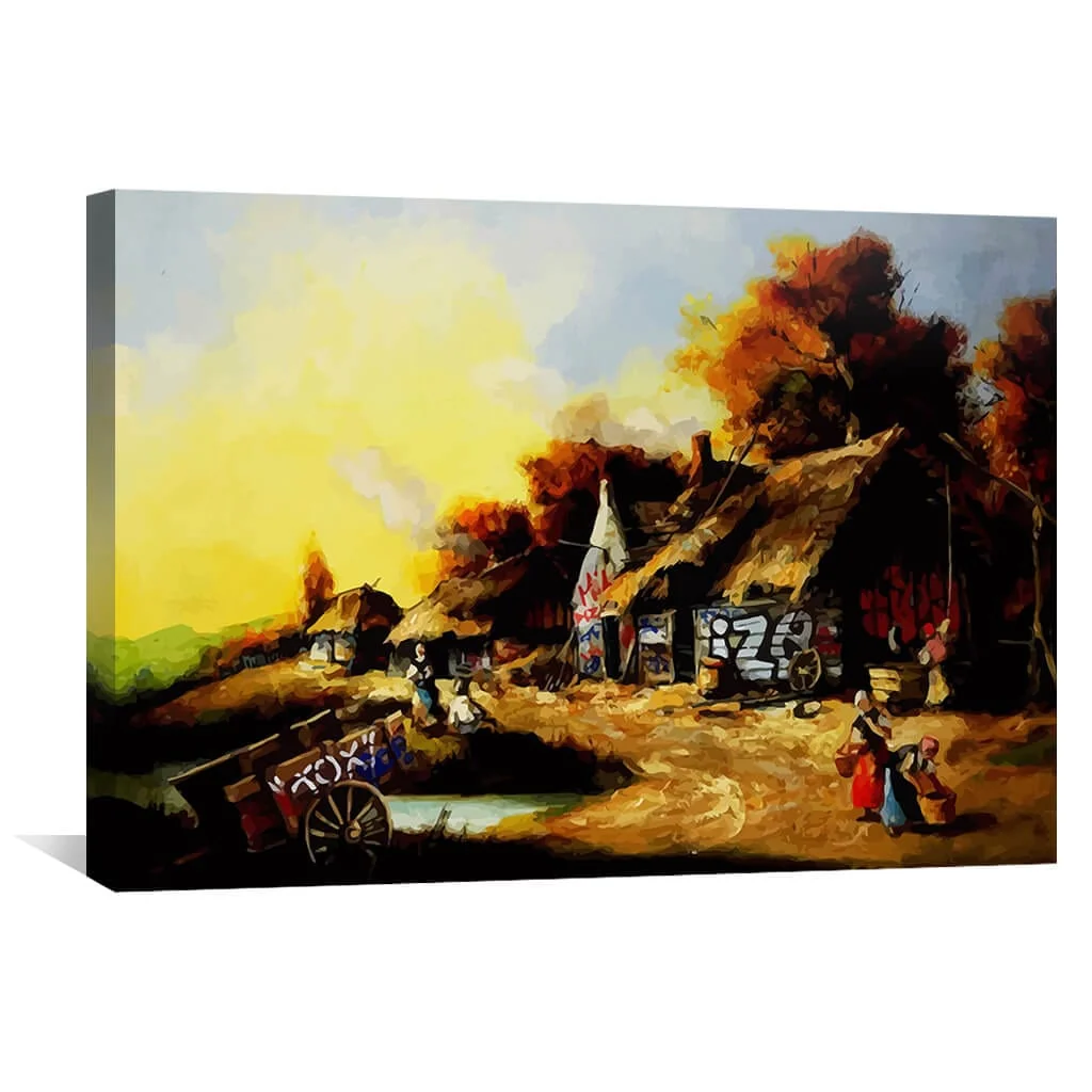 Banksy Countryside Graffiti Canvas - Image 2