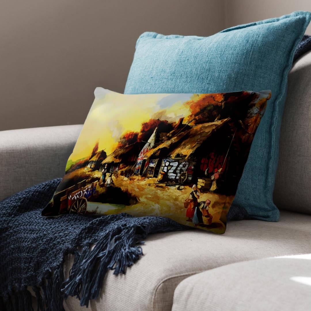 Banksy Countryside Graffiti Cushion - Image 2