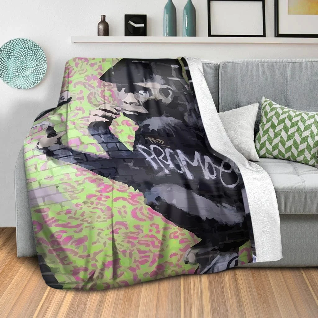 Banksy Gorilla Artist Blanket - Image 2