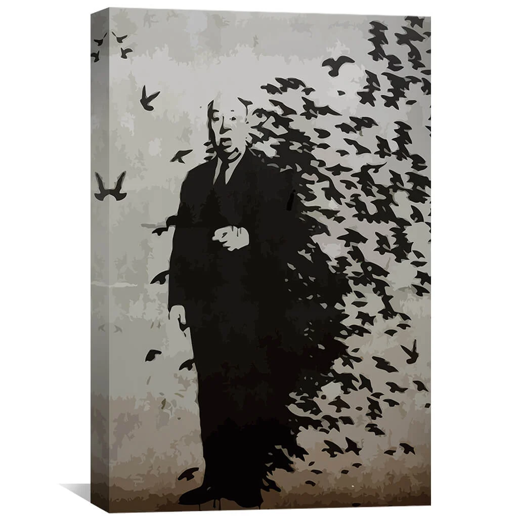 Banksy Hitchcock Birds Canvas - Image 2