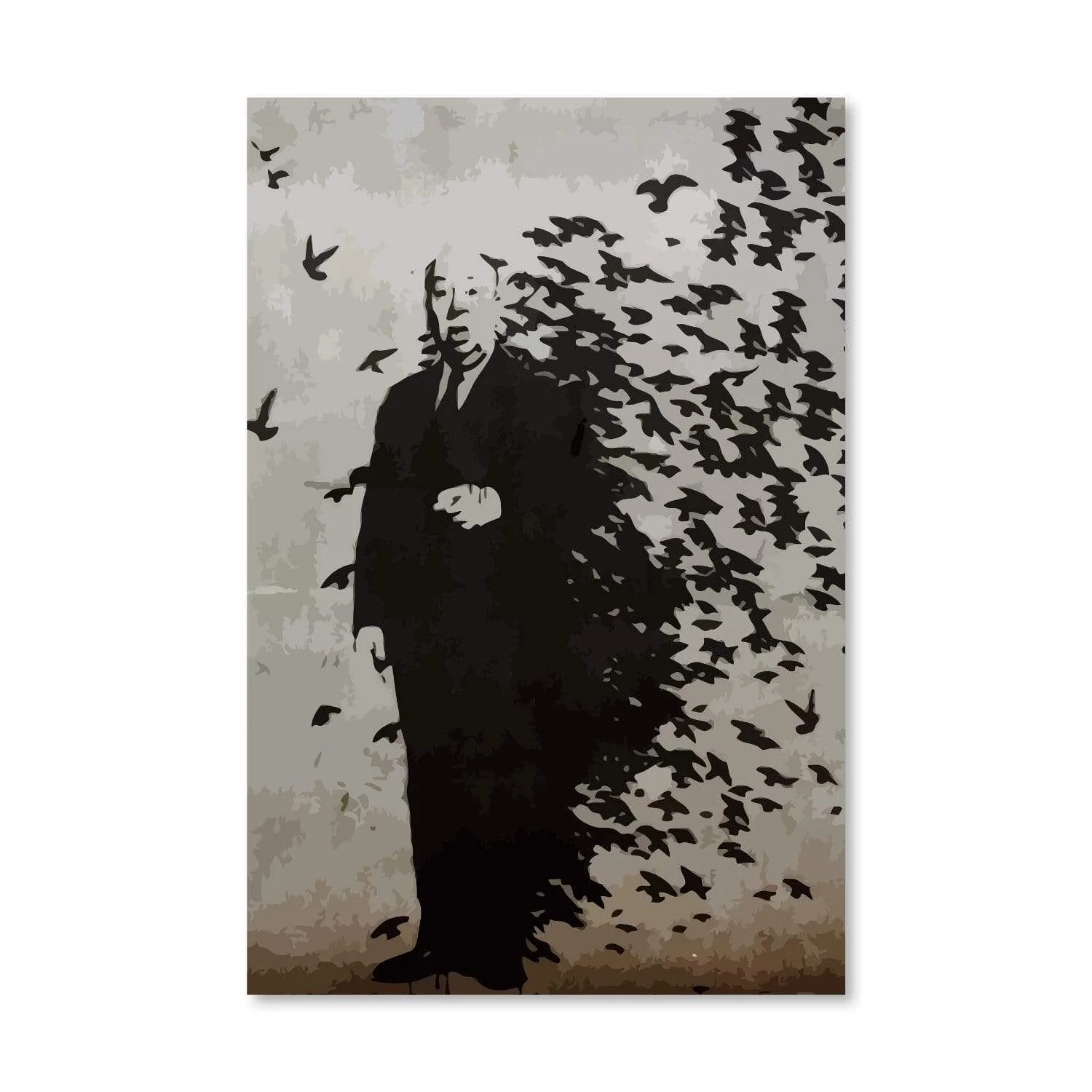 Banksy Hitchcock Birds Canvas - Image 3