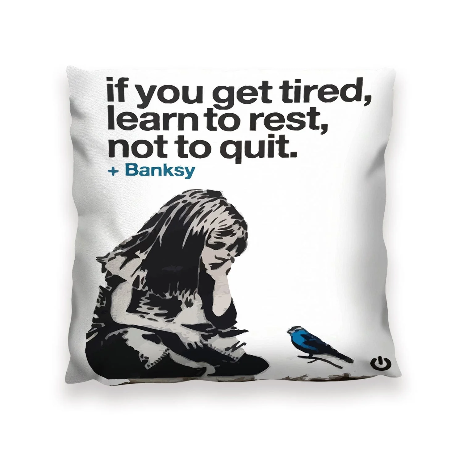 Banksy If You Get Tired Cushion