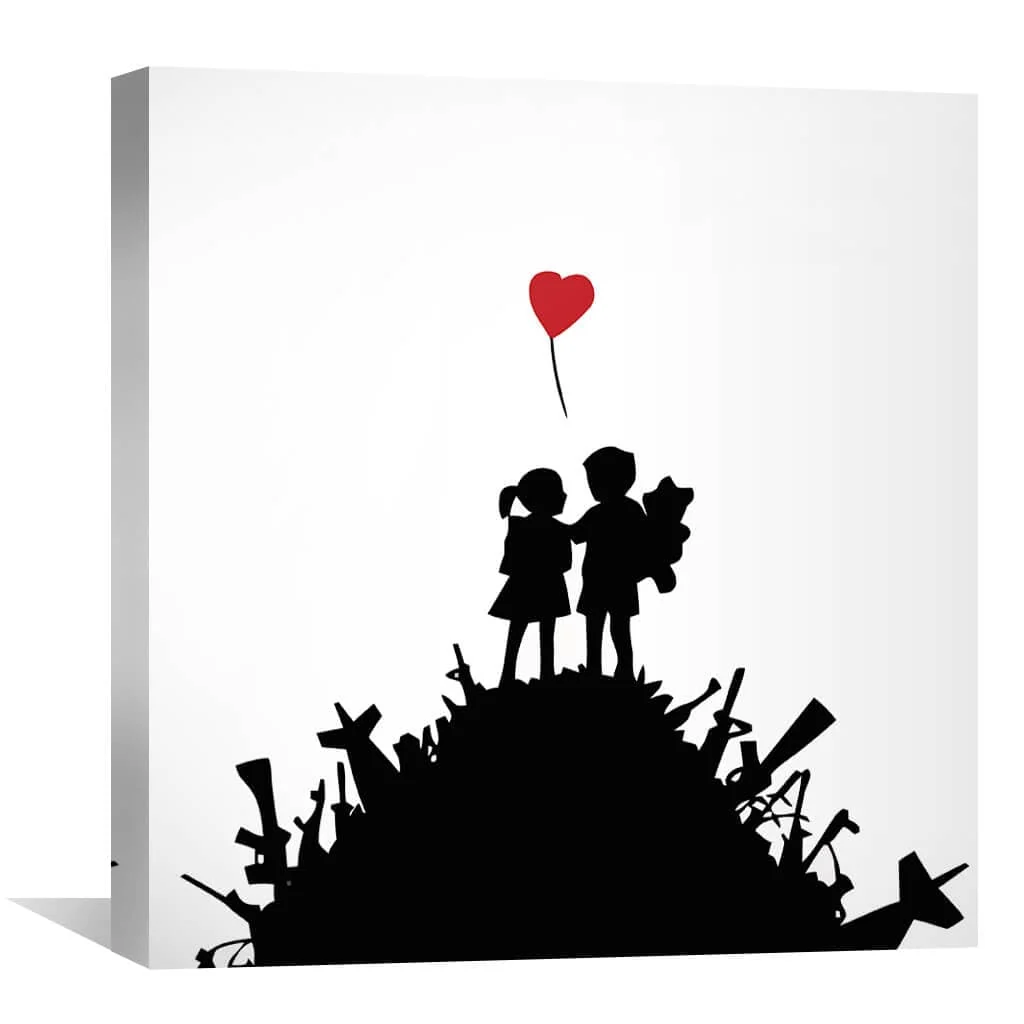 Banksy Kids On Gun Hill Canvas - Image 2