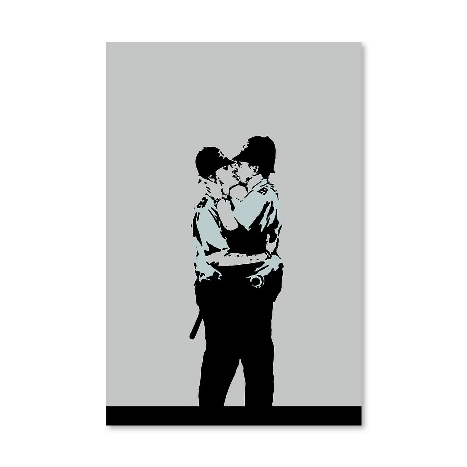 Banksy Kissing Coppers Canvas - Image 3
