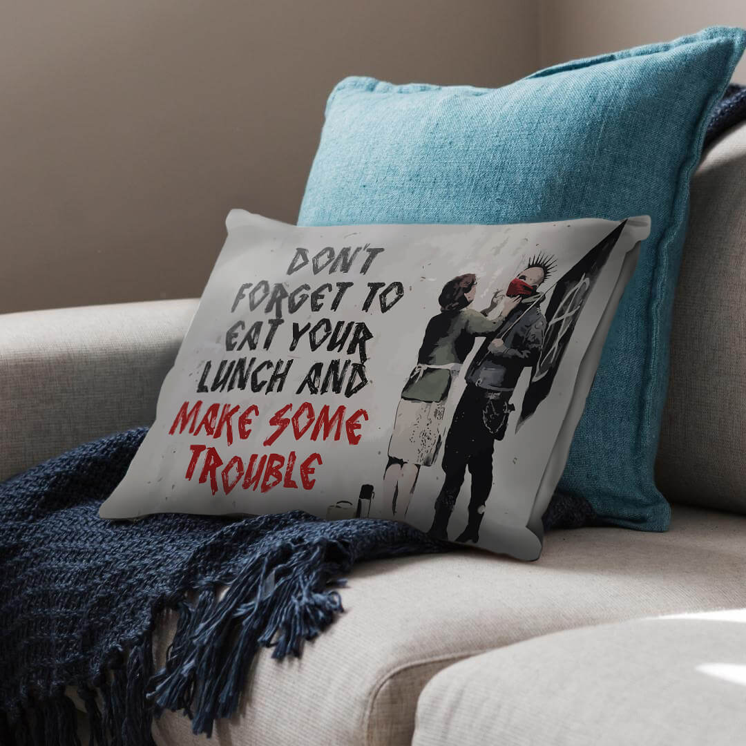 Banksy Make Some Trouble Cushion - Image 2