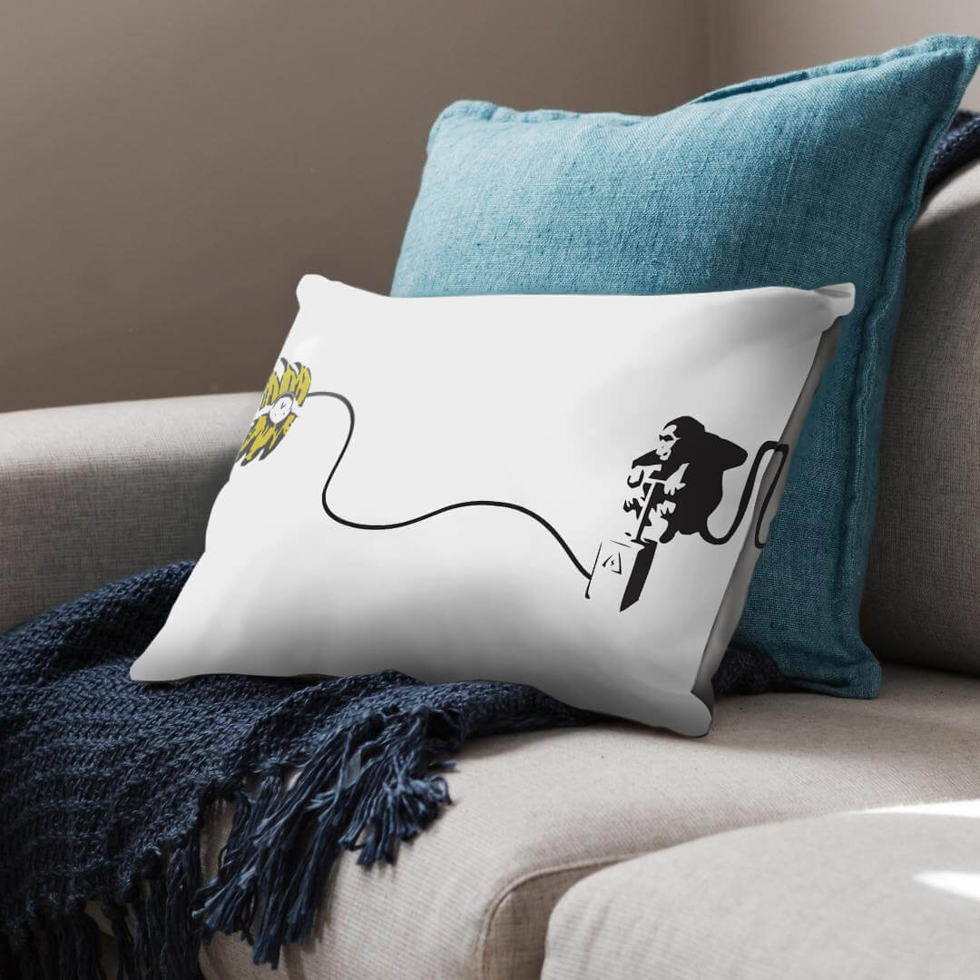 Banksy Monkey Banana Bomb Cushion - Image 2
