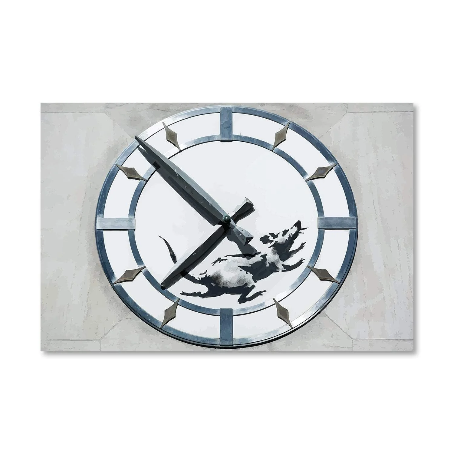 Banksy New York Clock Rat Canvas - Image 3