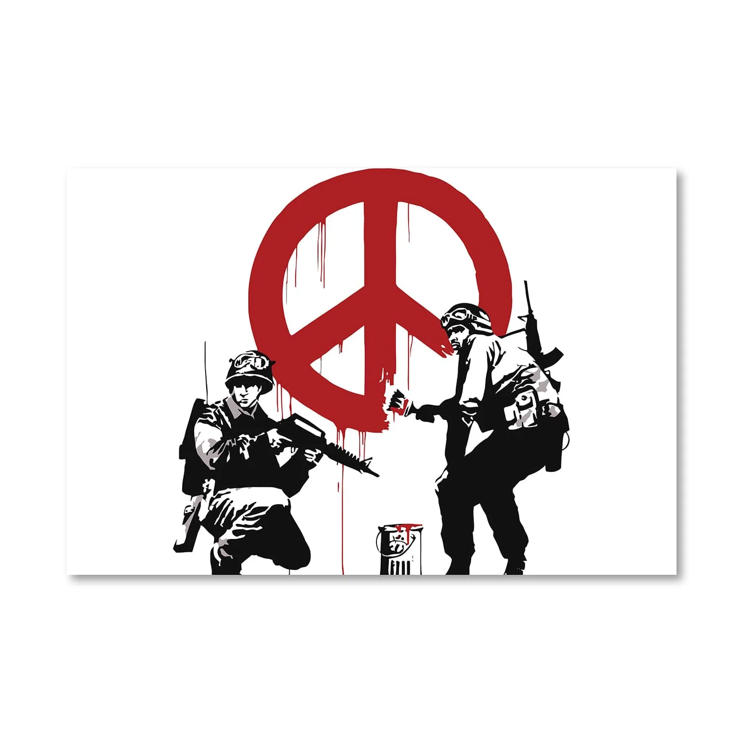 Banksy Soldiers Painting CND Sign Canvas - Image 3