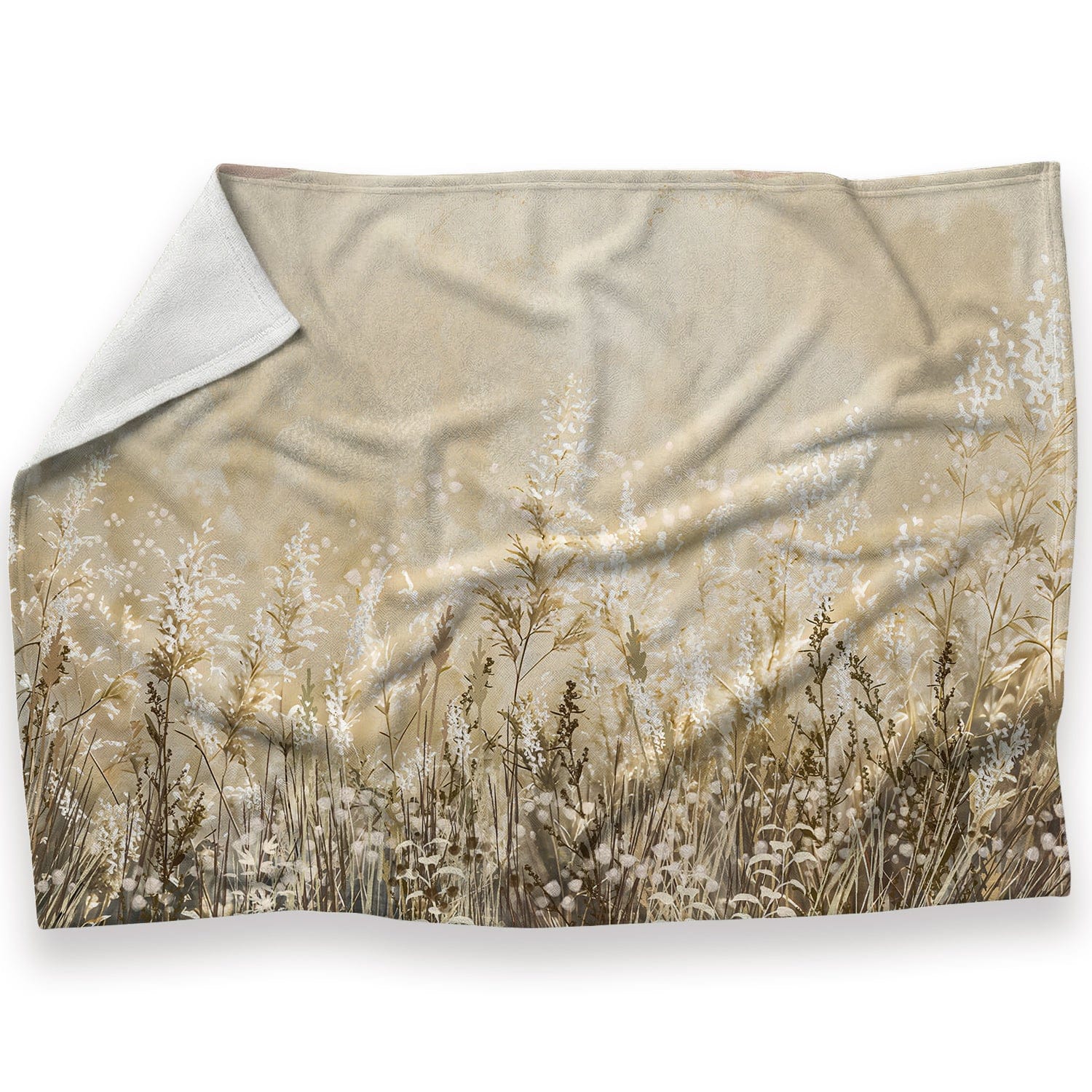 Beige Blossoms Blanket