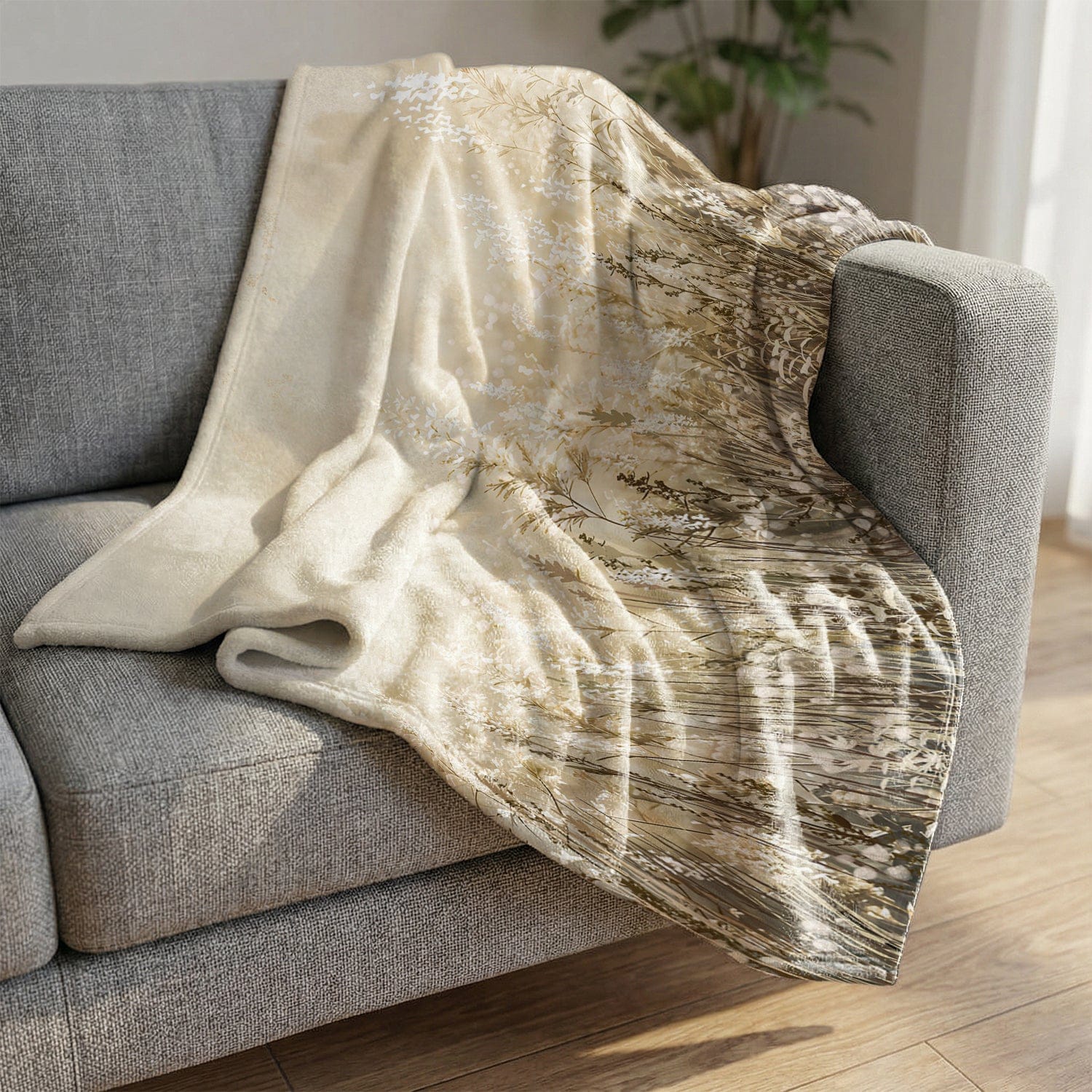 Beige Blossoms Blanket - Image 2