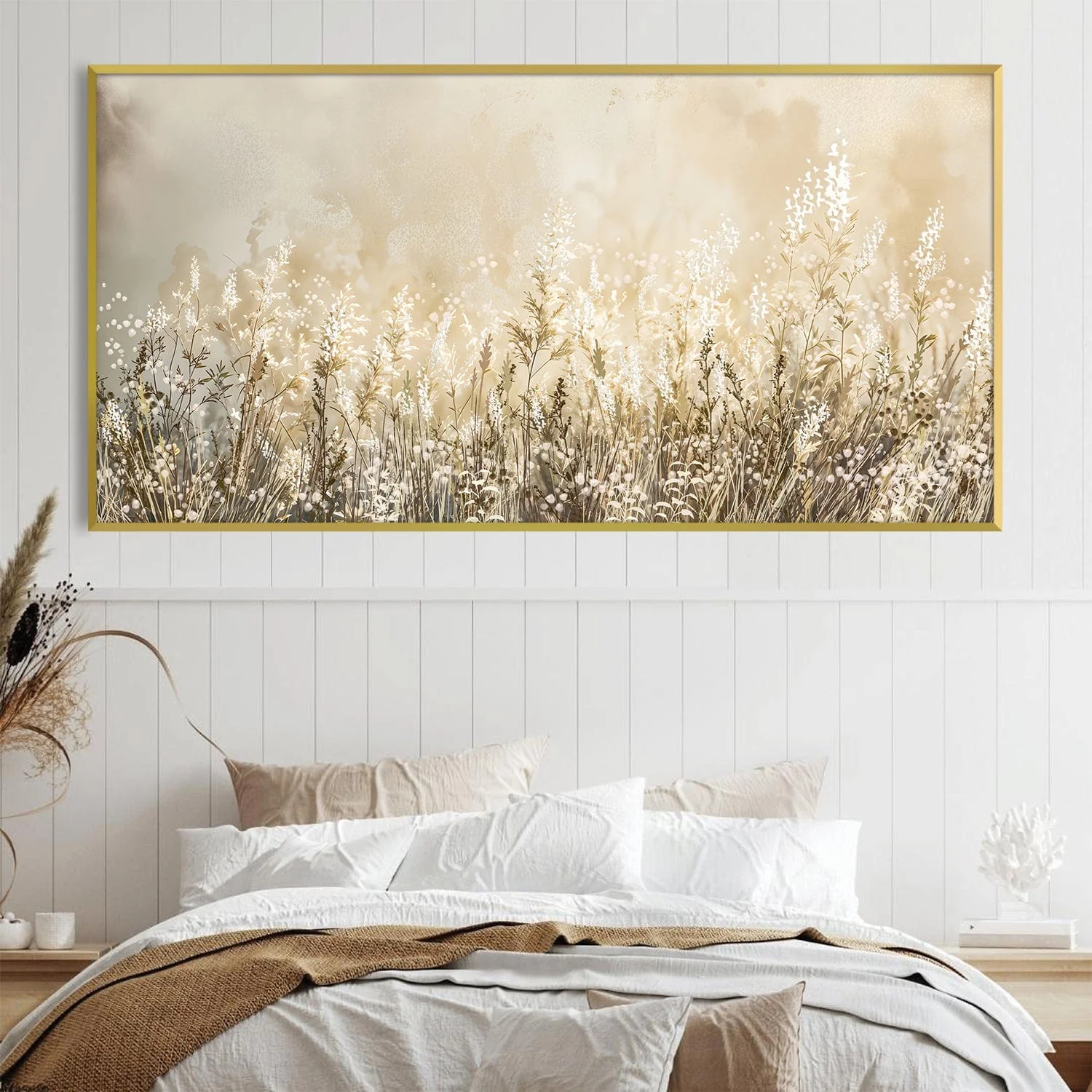 Beige Blossoms Canvas - Image 2