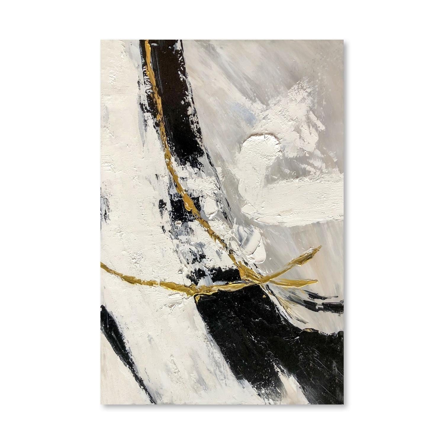 Black and White Crosspoint Oil Painting - Image 3