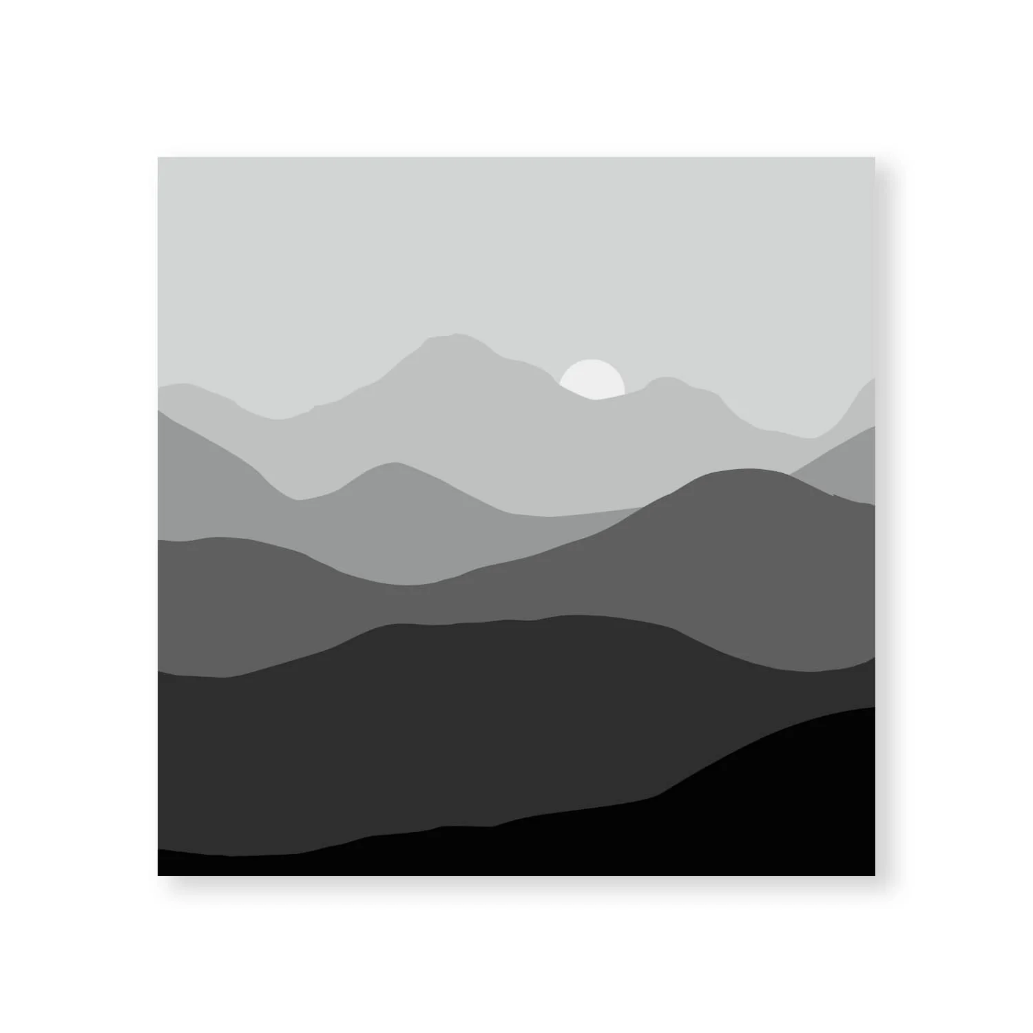 Black and White Mountains Canvas - Image 3