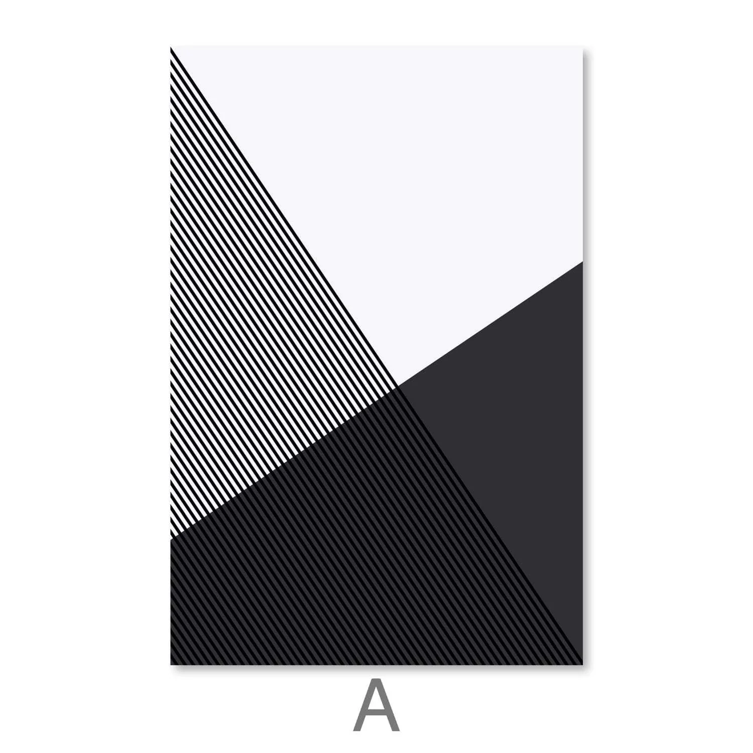 Black and White Triangles Canvas - Image 3