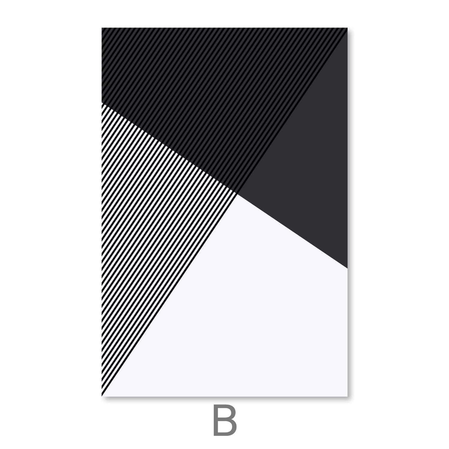 Black and White Triangles Canvas - Image 4