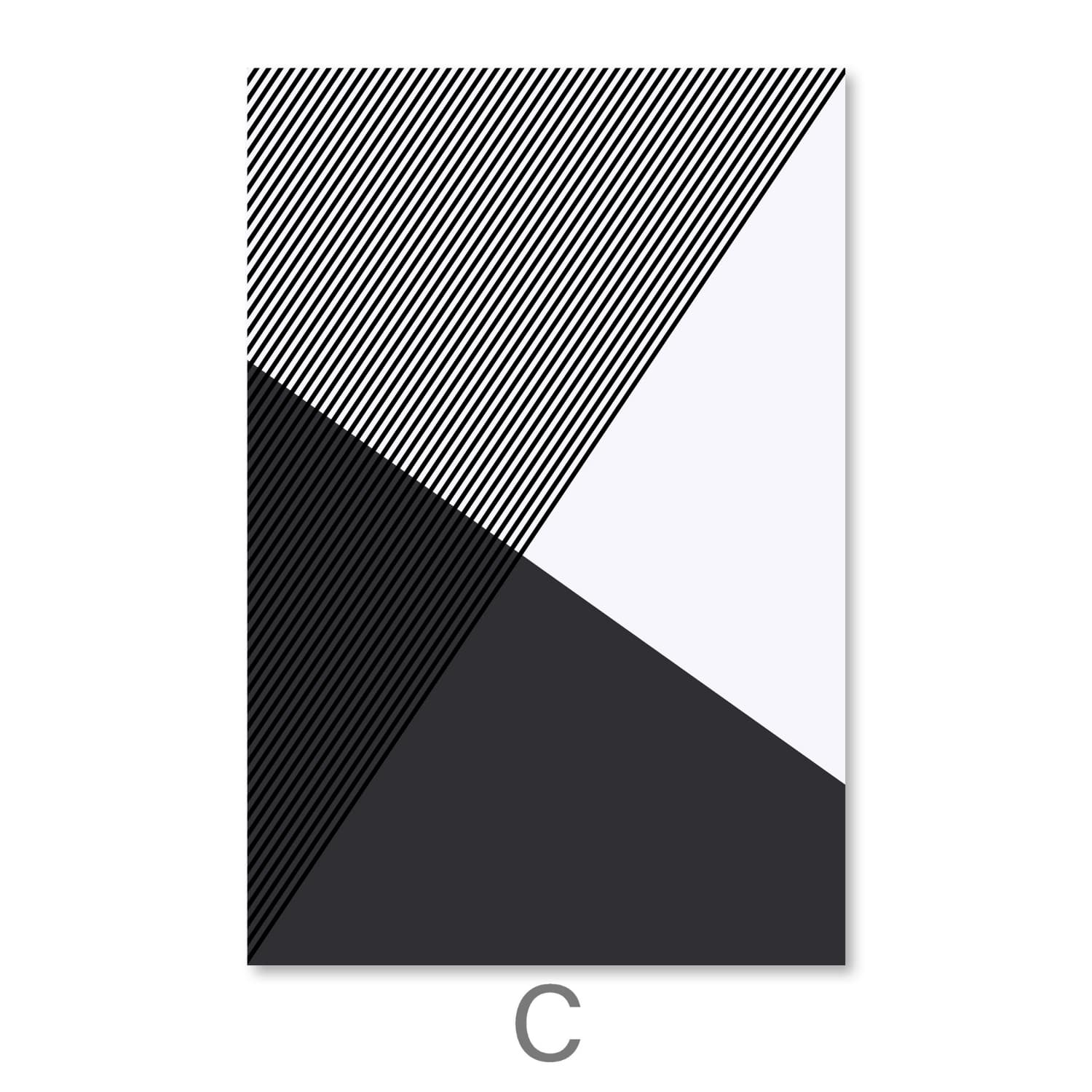 Black and White Triangles Canvas - Image 5