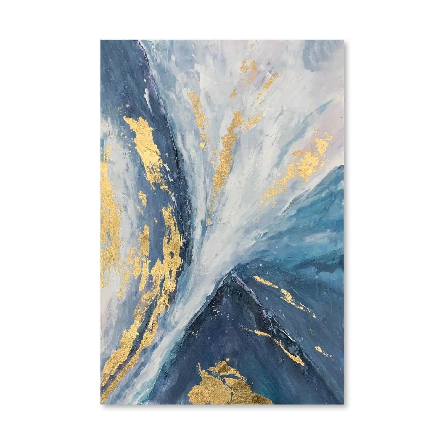 Blue and Gold Beauty Oil Painting - Image 3