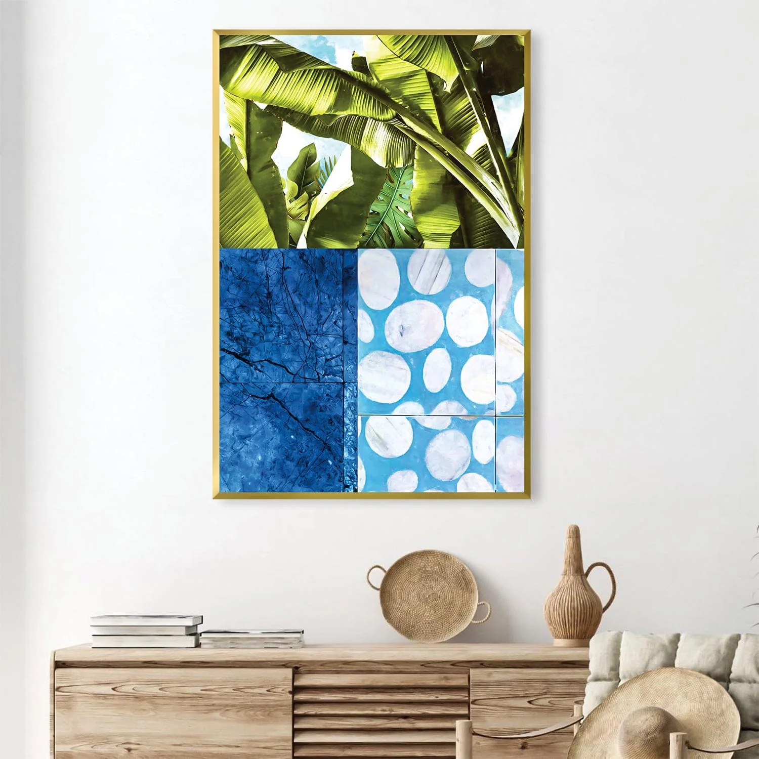 Blue and Green Abstract Canvas - Image 2
