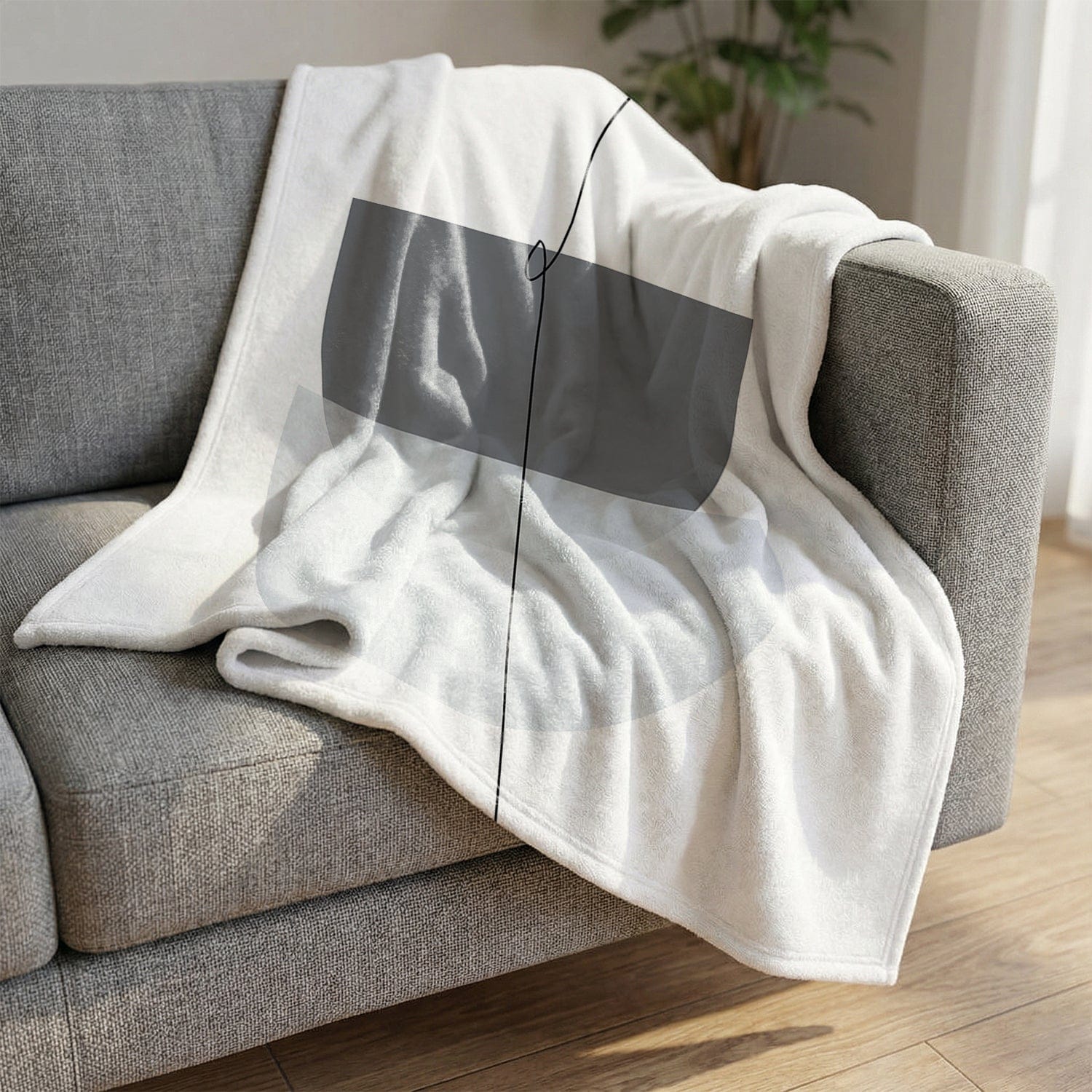 Blue Gray Abstract B Blanket - Image 2