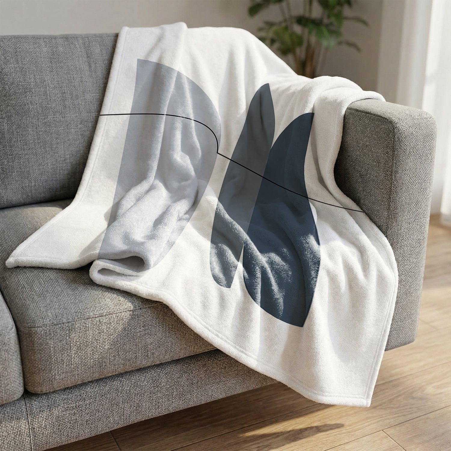 Blue Gray Abstract A Blanket - Image 2