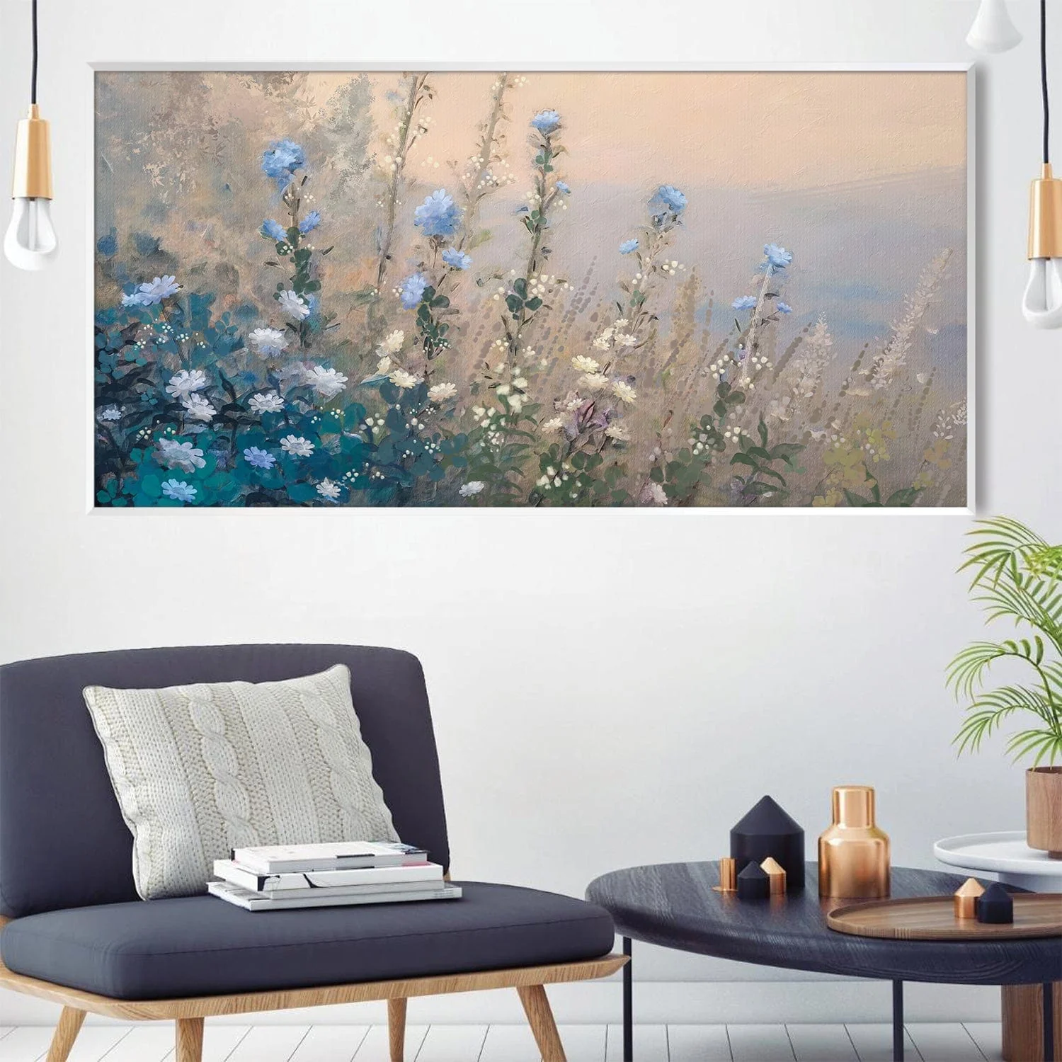 Blue Petal Breeze Canvas - Image 3