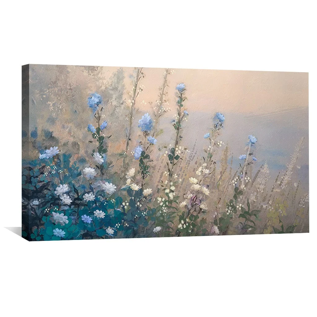 Blue Petal Breeze Canvas - Image 4
